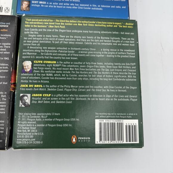 Clive Cussler Audiobook Lot of 4 Jungle Poseidon's Arrow Pharaoh's Secret Zero - Picture 6 of 10